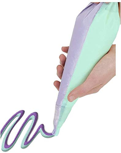 Vision4ever Pack of 10 Dual Icing Piping Bags, Disposable Pastry/Cake Sugarcraft Decorating Bags - Perfect for Home Baking, Decorating Cakes, Buns and