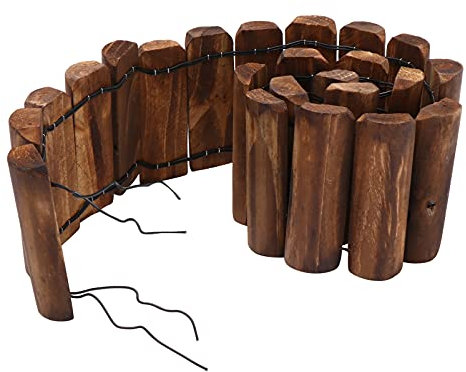 DOITOOL Valla de madera para jardín, jardín, jardín, césped, paisaje, borde flexible, borde decorativo, valla de árbol, jardín, patio, mantenimiento de 15 cm