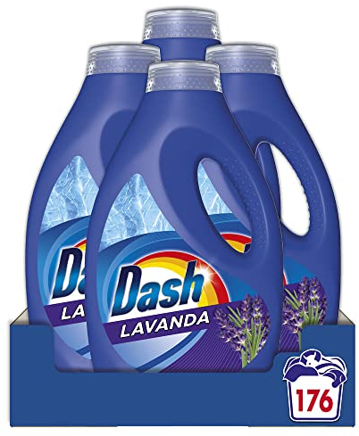 Dash Detersivo Lavatrice Liquido, 176 Lavaggi (4x44), Lavanda, Impeccabile Contro Le Macchie Ad Ogni Lavaggio, Brillantezza Per Tutti I Capi, Efficace Anche a Bassa Temperatura