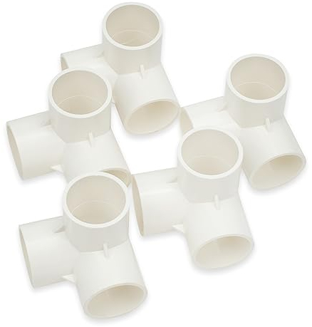 Bwintech 5 Pcs 40MM (1-1/4) deslizante en T cúbica de 3 vías Conector PVC-U Fitting Codo Acoplamiento Conector Conexión de tuberías de agua de jardín