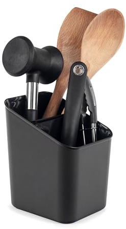 KADAX Abtropfständer für Besteck, Abtropfkorb für Küche, Besteckkorb, Abflusshalter, Besteck-Organizer, Ständer zum Abtropfen von Besteck, Abflussbox (Schwarz)