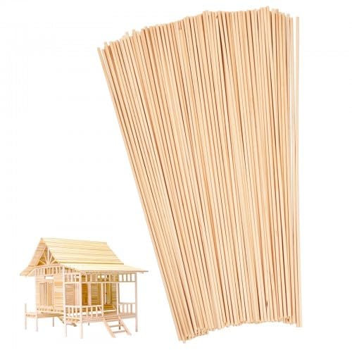 150 Stück Holzstäbchen Rund, 300 mm x 3 mm Rundholz Holzstab Holzstäbchen zum Basteln Rattanstäbchen Modellbau Handwerk Woodwork Hochzeit Geschenke