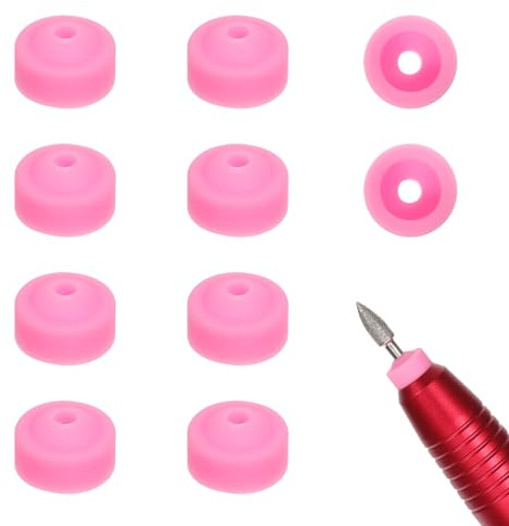 minkissy Nail Art Tools Cover Caps 3/32 Inch Silicone Dustproof Protective Caps for Nail Drill Bits E-File Polishing Machine Heads Reusable Salon Accessories