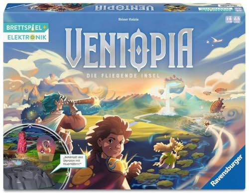 Ravensburger 24582 Ventopia - Die Fliegende Insel, Brettspiel mit Elektronik für Kinder ab 7 Jahren für 1 bis 4 Spieler