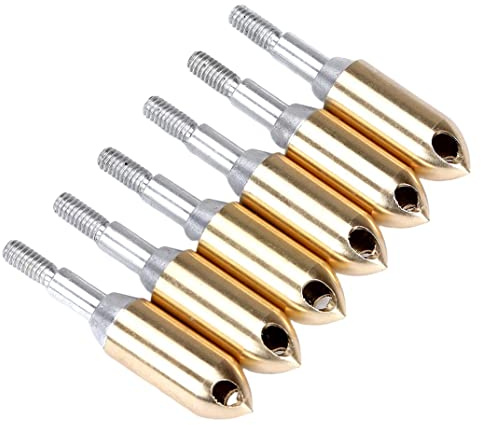 SunaOmni Têtes de tir à l'arc en cuivre, sifflet, Pointe de flèche, sifflets d'entraînement en Plein air, Pointe flèche, 6 pièces, têtes d'arc sifflantes, Accessoire