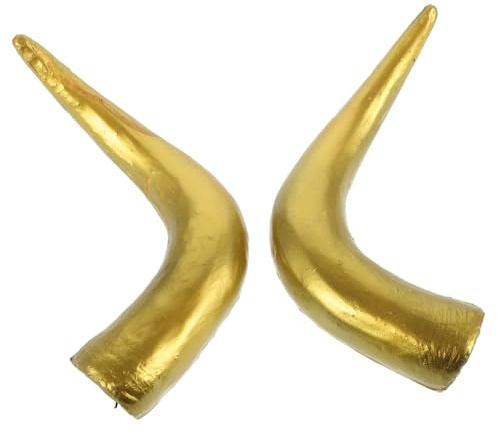 Ciieeo Chic Konstgjorda Oxhorn Pannband Guld DIY Huvudbonad för Halloween Fest Cosplay och Maskerad