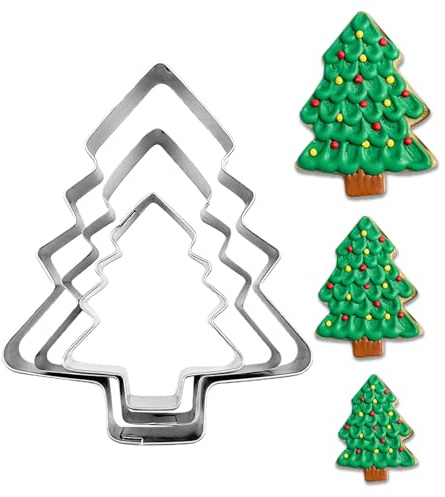 Moules de Noël pour la pâtisserie, emporte-pièces en métal Noël | Coupe-biscuits en métal créatif | Emporte-pièces de qualité alimentaire pour noël, moules à biscuits en forme d'arbre de noël en forme