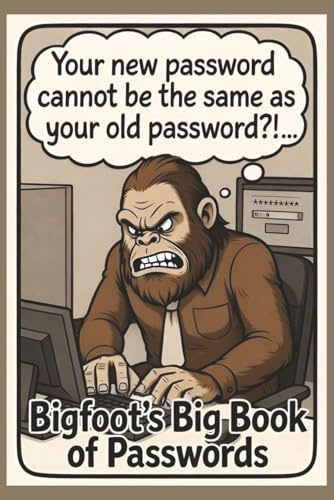 Bigfoot's Big Book of Passwords: Large Print Password Keeper & Log Book for Website Addresses & Login Information Safekeeping | 6 x 9 Matte Cover, 100 Pages