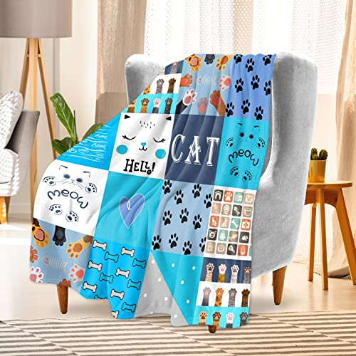 YRAQLVU - Coperta in flanella, leggera e morbida, per divano, biancheria da letto o decorazione soggiorno, colore: Blu
