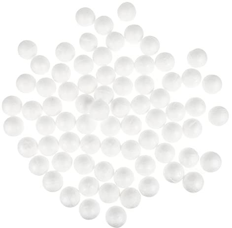 Ciieeo 100 palline in schiuma bianca polistirolo mestiere palle d'arte decorazione palle modellando sfere per arti artigianali, casalinghe scolastiche, 2 cm