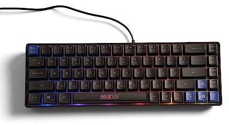 Celly, spöktangentbord med tråd, Sparco-linje, speltangentbord, amerikansk layout, regnbågsbakgrundsbelysning, anti-ghosting-läge, RGB-lampor med 12 belysningslägen, plug and play