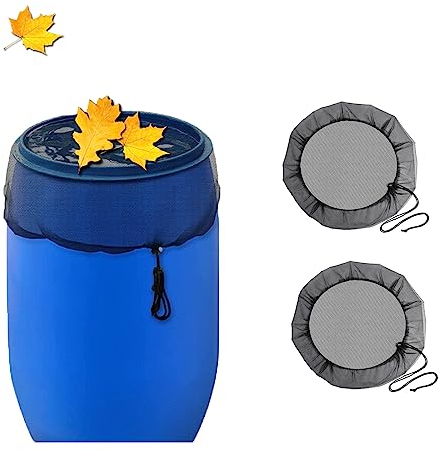 Eterspr 2 Piezas de Tracción Malla Protectora, Red de Barril de Lluvia,Red Protectora para Barril de Lluvia, para la Protección de Cubos de Exterior (Negro)