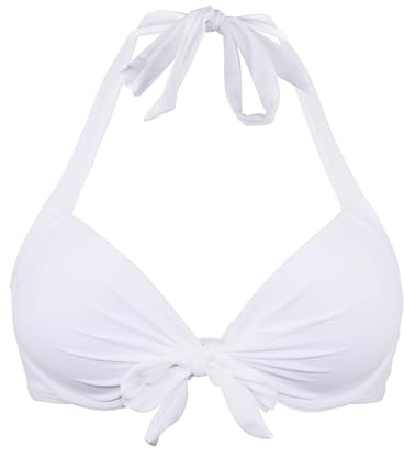 Ocean Blues Women's White Push Up Bikini Top Halter Swimsuit Top Size Medium