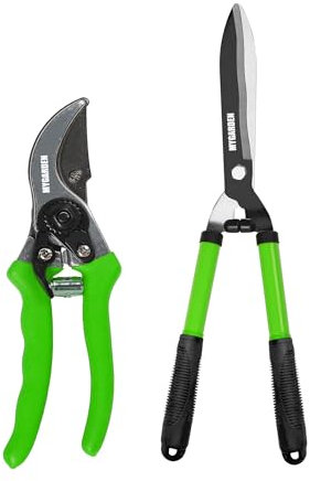 My Garden Hedge Shears Pruner Set Secateurs Pruning Scissor with Ultra Sharp Blade Soft Grip Handle Gardening Clipper Ideal for Cutting Trimming Shearing Gardening Tool for Shrubs Bushes Bonsai Tree