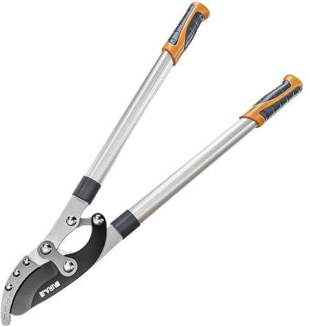 AIRAJ Astschere 70cm, Klingen Aus Hochwertigem Karbonstahl, Teflon-Anti-Rost-Beschichtung, Haifischmaul-Klinge, Rutschfester Griff Aus Aluminiumlegierung, Schnittdurchmesser Von 5,5CM Dicken Ästen