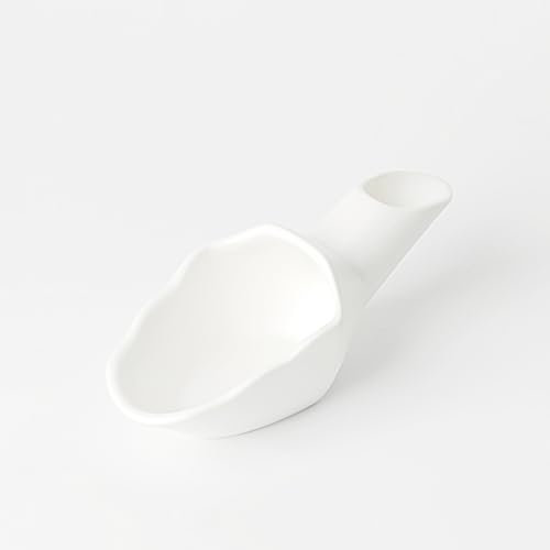 Cucchiaio dosatore per chicchi di caffè con imbuto, tazza dosatrice per chicchi di caffè, cucchiaino da caffè macinato, per caffè, tè, zucchero, farina (Bianco)