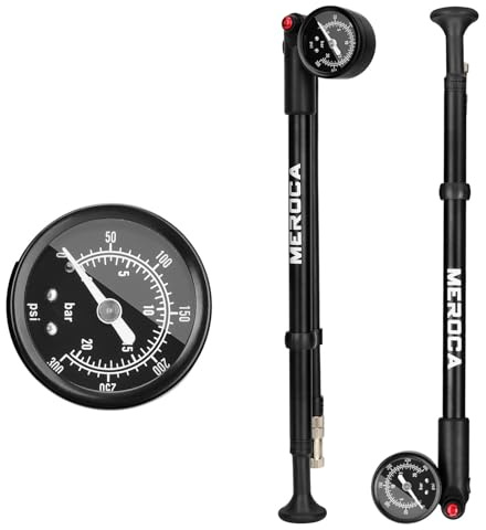 Aomiun Stoßdämpferpumpe Mountainbike-Hochdruckluftpumpe 300 PSI für Gabeln und Dämpfer für Gabeln Dämpfer Reifen mit Anti-Rutsch-Griff Presta- und Schrader-Ventile