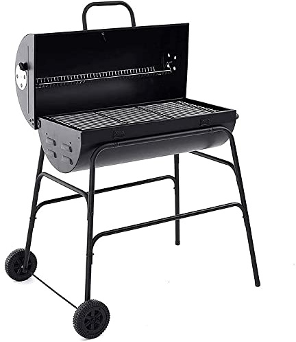 Burner BBQ Propane Gas Grill, Stainless Steel, Patio Garden Barbecue Grill with Two Foldable Shelves