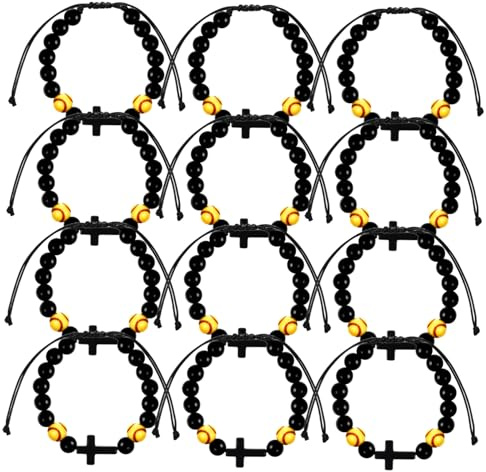 FUNNETOYU 12 St Justerbara Softball-armband med Pärlor Sportigt Charmarmband för Män Inspirerande och Motiverande Accessoar för Sportentusiaster
