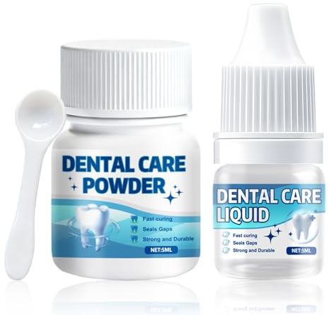 Filling Kit for Teeth, Dental Cement, Temporary Tooth Filling Kit for Fillings or Fixing Loose Crowns, Inlays, or Braces, Simple and Durable