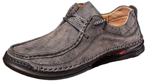 Generisch Scarpe da uomo Scarpe Casual Uomo Traspirante Confortevole Slipper Per Uso Quotidiano Suola Piatta Tomaia In Pelle Sneakers Alla Moda, grigio., 44 EU