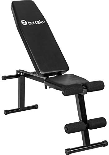 tectake® Banc de Musculation pliable 125 x 34 x 129 cm, Dossier réglable sur 5 positions, Banc abdominaux, bras & épaules, Appareil musculation Haltérophilie, Sport Maison, Fitness, Rembourrage épais