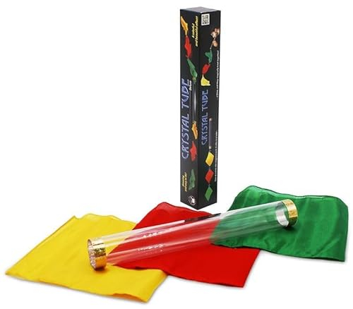 MAGISCH VERKNOTETE TÜCHER - Crystal Silk Tube | Zaubertrick mit Seidentüchern für Deinen Zauberkasten | Tücherkette Magic Trick inkl. verschiedenfarbige Tücher | Zauberartikel, Seidentuch-Zauber