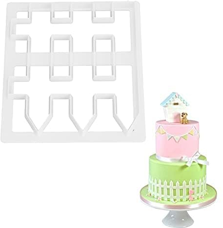 GAESHOW Plastic Fence Fondant Cutters, Cookie Cutter Molds Fence Cake Moulds, Cake Border Moulds for Baking Room Coffee Shop Cookie DIY and Cake Border Decorating Baking Mould