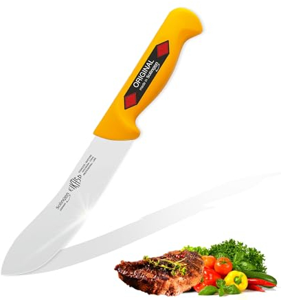 EIKASO Solingen Blockmesser amerikanische Klingenform 16cm Klinge aus Molybdänstahl American Style Messer Fleischmesser Allzweckmesser Küchenmesser für Profis und Privat | ergonomischer Griff