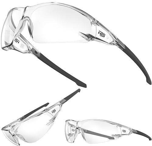 HTS HUNTERSKY S239 Lunettes de sécurité transparentes, petites, pour femmes et jeunes, protégeant les yeux du vent et de la poussière. Idéales pour le vélo, le cyclisme et la course.