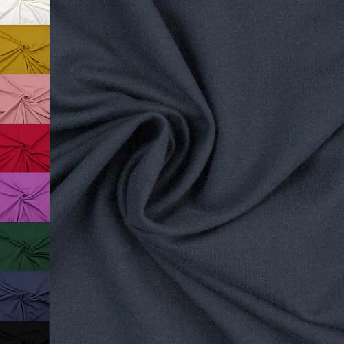 MAGAM-Stoffe Elias Sweatstoff uni innen angeraut und weich Meterware ab 50cm (24. Jeansblau)