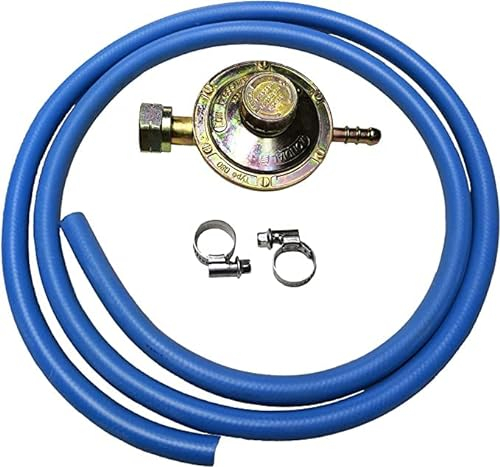 CG94 - Kit Regolatore Gas GPL Bassa Pressione a taratura Fissa 28/30 | Tubo da 125 cm | 2 Fascette in Acciaio | Adatto per Cucine e Barbecue