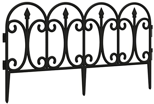 vidaXL Rasenkanten 17 Stück schwarz 10m PP