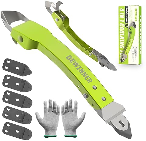 4-in-1 Edelstahl Remover Tool Set, DEWINNER Fugen-Kratzer-Set, Edelstahl-Dichtungs-Finishing Glätten-Entfernungs-Werkzeug mit Silikon-Pads