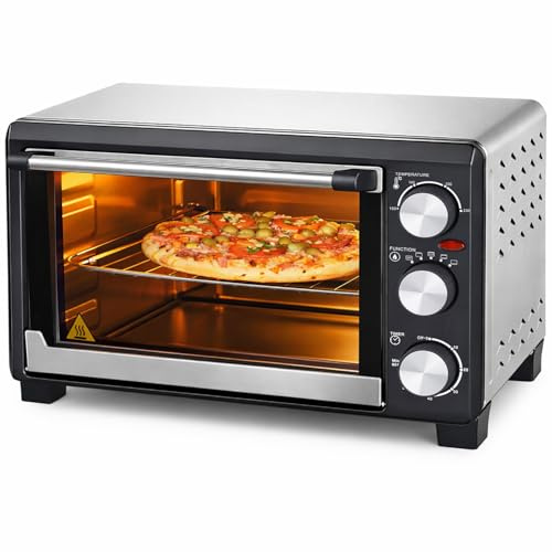 Syntrox Germany 18 l Kleiner Mini Backofen Bokabu | Miniofen | Pizzaofen | Pizzabackofen, 1200 Watt, mit Timer, inklusive Zubehör, max. 230 Grad, mit Umluft