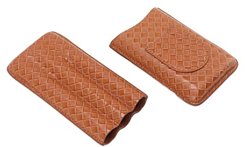 3 pinnar bärbart cigarrfodral läder cigarr humidore resa fuktighetskräm cigarrfodral för män gåvor (orange gul)
