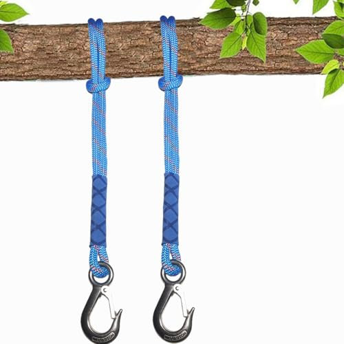 Treadstar Hängende Seil,hängematte Befestigung，Schaukel Befestigung, schaukel Outdoor，schaukel Befestigung Befestigungsset für ，Schaukeln Hängematte 2500lbs, 10mm Durchmesser、(blau-1.2m-2pack)