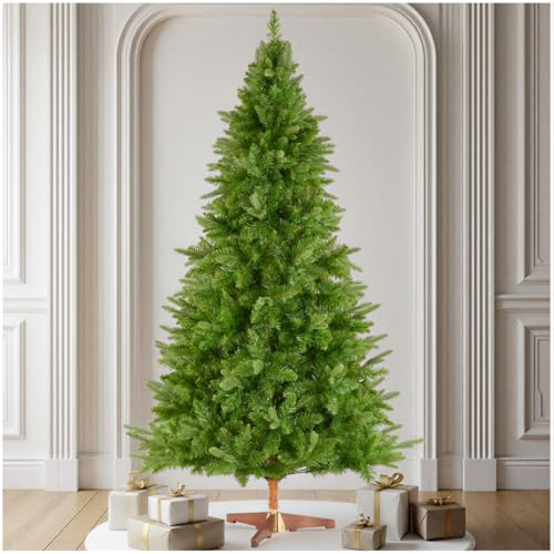 tectake® árbol de Navidad Artificial, decoración Navidad hogar, Aspecto Realista con Agujas PVC moldeadas, arbol de Navidad, Abeto, decoración Navidad Exterior, Adornos - 220 cm Verde