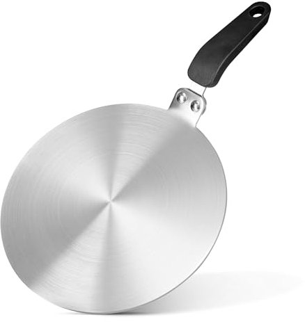 Convertitore per piano cottura a induzione in acciaio inox, dissipatore di calore, fornello a gas, piastra adattatore a induzione con manico rimovibile per fornelli a gas elettrici, cucina, 24 cm