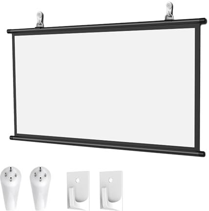 HJXGQJM Schermo di Rollo Manuale Formato 4:3 16:9, Schermo for Tende A Rullo, HD Schermo Proiettore Avvolgibile Manuale 60 72 Pollici, Schermo for Proiezione Proiettore Home Cinema(4:3,60)