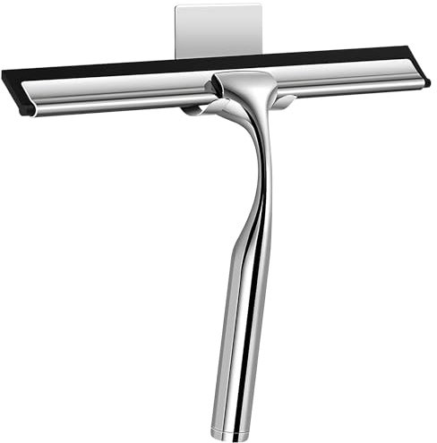 Ehomfory Duschabzieher mit Wandaufhänger Silikon Duschwischer für Effiziente Reinigung, Fensterabzieher Silikon mit Edelstahl Kern für Badezimmer, Fenster, Spiegel, Glasreinigung