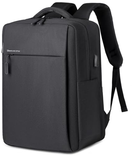 Kommodum - Zaino Porta PC Borsa per PC Portatile Custodia Computer Notebook Laptop con Attacco USB Scuola Lavoro Viaggio km14 (NERO)