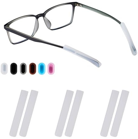 Glasses Ear Cushion, Non Slip Soft Silicone Eyeglass Ear Cushions, Anti-Slip Comfort Eyeglasses Temple Tips Sleeve Retainer, Comfort Eye Glass Ear Grips, Glasses Accessories (3 White Pairs)