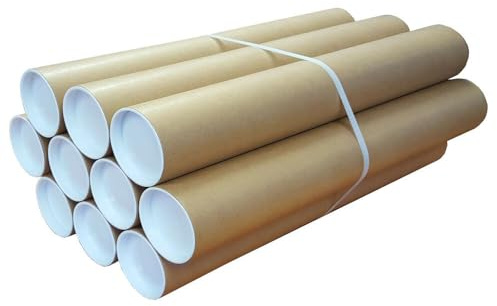 Schott Packaging 20x A1 Postal Tubes with End Caps (630x76mm | 25x3inch) - Cardboard Tube Mailers for Packing, Storing & Shipping Posters, Charts, Blueprints, Maps, Artwork & Other Rolled Documents