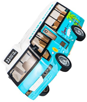 YARNOW Juguete Autobús Escolar para Niños Pequeño Tamaño con Luces y Sonido Color Azul Espacial para Desarrollo Educativo y Juego Interactivo
