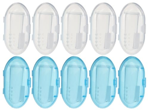 INOOMP 10 Stück Baby-Fingerzahnbürsten: Baby-Silikon-Fingerzahnbürste für Kleinkinder – Sanfte Zahnfleischpflege, Zungenreinigung für eine effektive Mundpflege