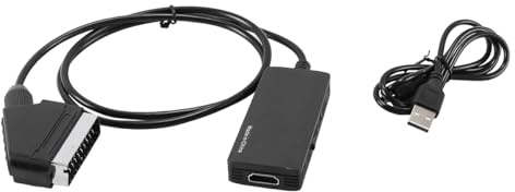 DUZEPA HDMI till SCART-videokonverterare 1080P HD-adapter med kablar för TV, DVD, VHS, spelkonsol