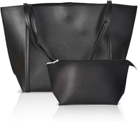 Alyxen Borse Tote a Mano da Donna, Borse Borse a Spalla, Borsa Donna Borse a Tracolla, Borsa Classica da Viaggio, Grande Borsa Tote da Donna in Pelle PU per Lavoro, Shopping, Scuola, Viaggi (Nero)