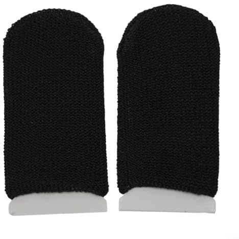 Manicotti per dita da gioco mobile, guanti per pollice in fibra traspirante e cotone, copertura anti-sudore ad alta sensibilità, per telefoni touchscreen, nero-blu (nero)