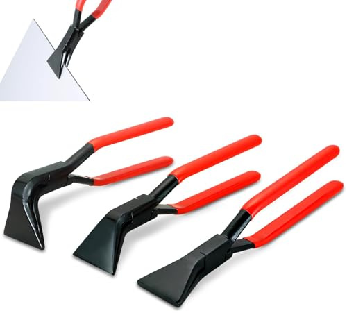 Hanured Set di 3 pinze piegate con scatola, 0° 45° 90° Abkantzange Satz,larghezza ganasce 60 mm, pinze piegatrici in acciaio al carbonio nero, utensili per lattonieri e copritetti